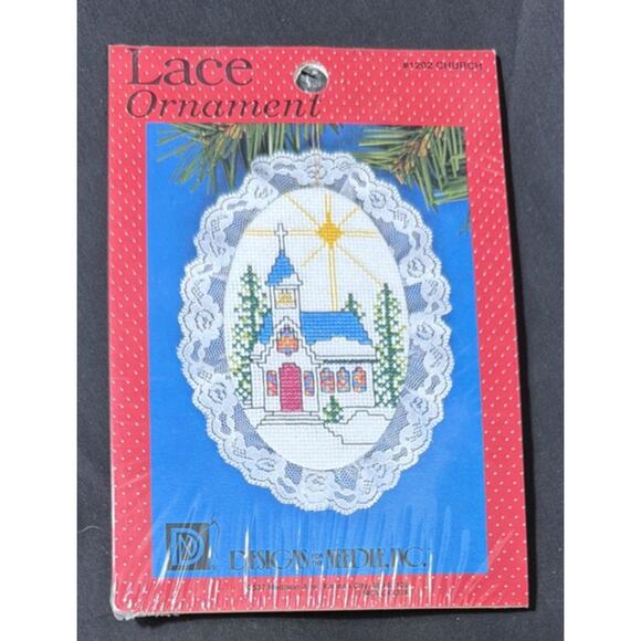 Vintage Designs For Needle Lace Ornament Cross Stitch Kit #1202 Church - Picture 1 of 2